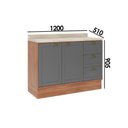 Ver imagem 2 de Balcão de Cozinha C/ Tampo Bella 2608 C/ 2 Portas e 3 Gavetas 120cm Branco - Carraro