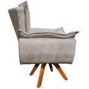 Ver imagem 2 de Poltrona Decorativa Base Giratória em Madeira Charger Suede Nude G19 - Gran Belo