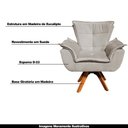 Ver imagem 5 de Poltrona Decorativa Base Giratória em Madeira Charger Suede Nude G19 - Gran Belo
