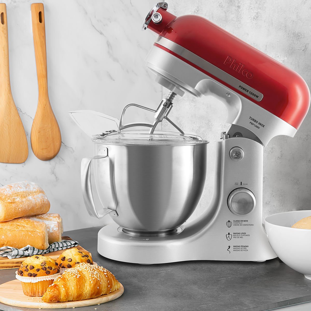 Cozinha Philco PKT74V Batedeira e Moedor com Acessórios Vermelho 127V - 6