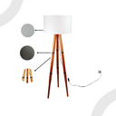 Ver imagem 4 de Luminaria Zarah Tripe de Madeira Moderna Sala Quarto Escritorio Moderna Decoração Minimalista:branco