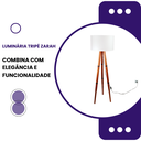 Ver imagem 2 de Luminaria Zarah Tripe de Madeira Moderna Sala Quarto Escritorio Moderna Decoração Minimalista:branco