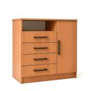 Ver imagem 2 de Cômoda para Quarto 4 Gavetas 1 Porta e Nicho Marrom/Freijó