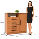 Ver imagem 3 de Cômoda para Quarto 4 Gavetas 1 Porta e Nicho Marrom/Freijó