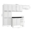 Ver imagem 3 de Cozinha Completa Modulada 4 Peças em Aço com Paneleiro e Balcão com Tampo Luce Itatiaia Branco