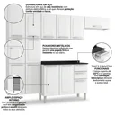 Ver imagem 5 de Cozinha Completa Modulada 4 Peças em Aço com Paneleiro e Balcão com Tampo Luce Itatiaia Branco