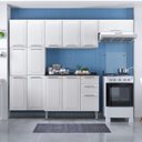 Ver imagem 1 de Cozinha Compacta em Aço 4 Peças 13 Portas 2 Gavetas Paneleiro Duplo em Aço Luce Itatiaia