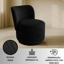 Ver imagem 4 de Poltrona Orgânica Redonda Suede Preto Luxo Moderna Conforto Design P/ Sala Espera Recepção Hall