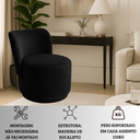 Ver imagem 5 de Poltrona Orgânica Redonda Suede Preto Luxo Moderna Conforto Design P/ Sala Espera Recepção Hall