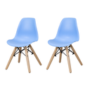 Ver imagem 1 de Kit 2 Cadeiras Eames Eiffel Infantil Azul Espaço Kids Quarto Brinquedoteca - La Mobilia