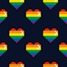 Papel de Parede 8 bit pride lgbt pixel cor coração cartão retro dia dos namorados - 1