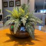 Arranjo Grande Completo de Samambaia Centro de Mesa Vaso de Vidro Decore Fácil Shop - 1