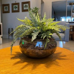 Arranjo Grande Completo de Samambaia Centro de Mesa Vaso de Vidro Decore Fácil Shop - 2