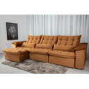 Ver imagem 2 de Sofá Retrátil e Reclinável Ipanema 2,10m em Tecido Veludo C/ 03 Módulos - Montagem Inclusa