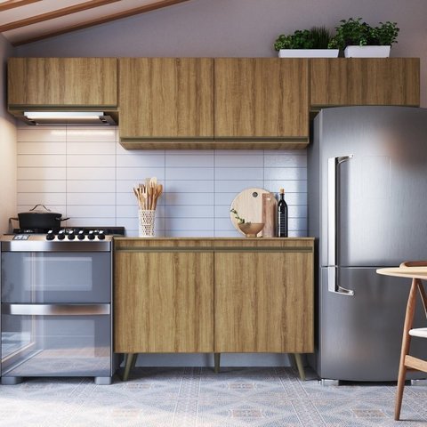 Cozinha Compacta 4 Peças 6 Portas 2 Prateleiras One