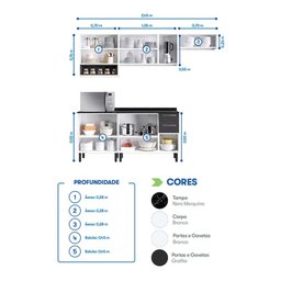 Cozinha Compacta em Aço 4 Peças 11 Portas 2 Gavetas Paneleiro Para Forno em Aço Florença Itatiaia - 3 Cozinha Compacta em Aço 4 Peças 11 Portas 2 Gavetas Paneleiro Para Forno em Aço Florença Itatiaia - 3