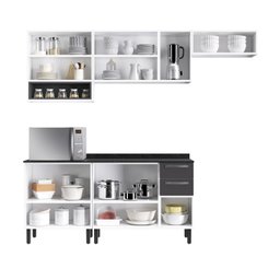 Cozinha Compacta em Aço 4 Peças 11 Portas 2 Gavetas Paneleiro Para Forno em Aço Florença Itatiaia - 4 Cozinha Compacta em Aço 4 Peças 11 Portas 2 Gavetas Paneleiro Para Forno em Aço Florença Itatiaia - 4