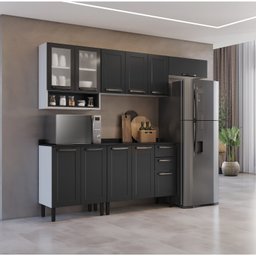 Cozinha Compacta em Aço 4 Peças 11 Portas 2 Gavetas Paneleiro Para Forno em Aço Florença Itatiaia - 2 Cozinha Compacta em Aço 4 Peças 11 Portas 2 Gavetas Paneleiro Para Forno em Aço Florença Itatiaia - 2