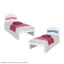 Ver imagem 3 de Cama Solteiro Iris em Madeira Branco Azul e Rosa para Colchão 0,88x1,88cm Cambel Móveis