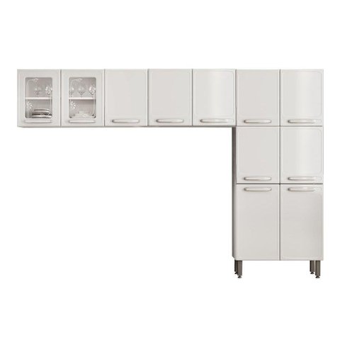 Cozinha Modulada Bertolini Evidence 3 Peças (2 Armários + 1 Paneleiro) CPT52 Branco