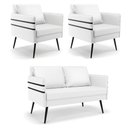 Ver imagem 1 de Kit 01 Namoradeira 02 Lugares e 02 Poltronas Mari Corino Branco Pés Palito de Ferro - D’Rossi