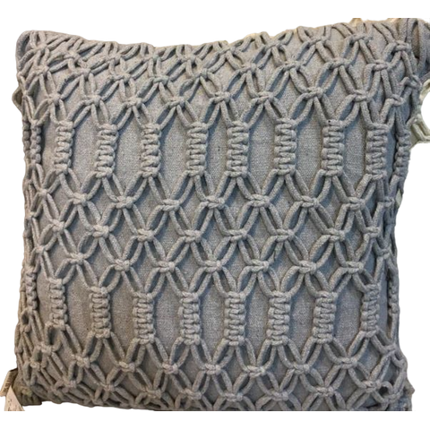 Almofada Colmeia Trançada 45x45 Neblina