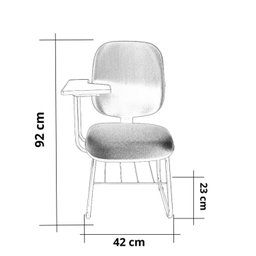Cadeira Universitária Diretor com Porta Livros Metal Wood Design - 3