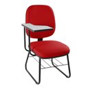 Ver imagem 1 de Cadeira Universitária Diretor com Porta Livros Metal Wood Design Vermelho