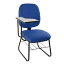 Ver imagem 1 de Cadeira Universitária Diretor com Porta Livros Metal Wood Design Azul