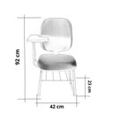 Ver imagem 3 de Cadeira Universitária Diretor com Porta Livros Metal Wood Design