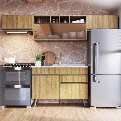 Cozinha Completa 4 Peças 6 Portas 1 Gaveta One