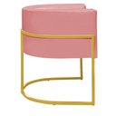 Ver imagem 4 de Kit 4 Poltronas Reforçada Decorativa Sala Nayara Base Ferro Dourado Suede Rose