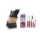 Ver imagem 1 de Kit - Faqueiro Plenus 6 Peças + 1 Faqueiro 30 Peças Ipanema Vermelho - Tramontina