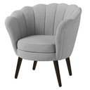 Ver imagem 1 de Poltrona Pétala Base em Linho:07-cinza Claro Pés Tabaco