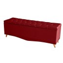 Ver imagem 4 de Kit Cabeceira de Cama Box e Calçadeira Baú Madri King 195 Cm Suede Vermelho do Lar Móveis e Decoraçã