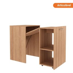 Mesa Articulável Retrátil para Escritório e Home Office com 2 Nichos Me4170 Tecnomobili Amêndoa - 4
