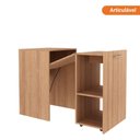 Ver imagem 4 de Mesa Articulável Retrátil para Escritório e Home Office com 2 Nichos Me4170 Tecnomobili Amêndoa