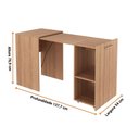 Ver imagem 3 de Mesa Articulável Retrátil para Escritório e Home Office com 2 Nichos Me4170 Tecnomobili Amêndoa