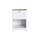 Ver imagem 3 de Mesa de Cabeceira 1 Gaveta 1 Nicho 40cm MN1010 Branco/Ipê - Decibal