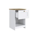 Ver imagem 4 de Mesa de Cabeceira 1 Gaveta 1 Nicho 40cm MN1010 Branco/Ipê - Decibal