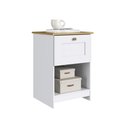 Ver imagem 2 de Mesa de Cabeceira 1 Gaveta 1 Nicho 40cm MN1010 Branco/Ipê - Decibal