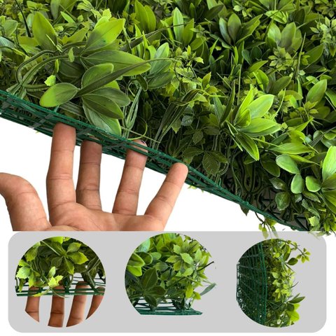 19 Tapetes de Folhagens Artificiais Premium para Parede 3D Jardim Vertical e Muro Verde Decorativo