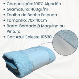 Toalha de Banho Dohler Multiarte Felpuda para Pintar Bordar:azul Celeste 10530 - 2