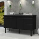 Ver imagem 2 de Gabinete Madeira Color 1,94 Metros Preto/preto - 292 - Primatto Gabinete Madeira Color 1,94 M Preto/