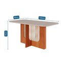 Ver imagem 4 de Conjunto: Mesa Sala Jantar Louise Tampo Madeirado C/ Vidro 160x80cm e 6 Cadeiras Fernanda Cinamomo/