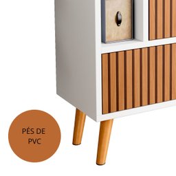 Sapateira Classic com 2 Portas 1 Gaveta 2 Nichos e Pés Palitos - Jm3 Móveis:branco/ripado - 5