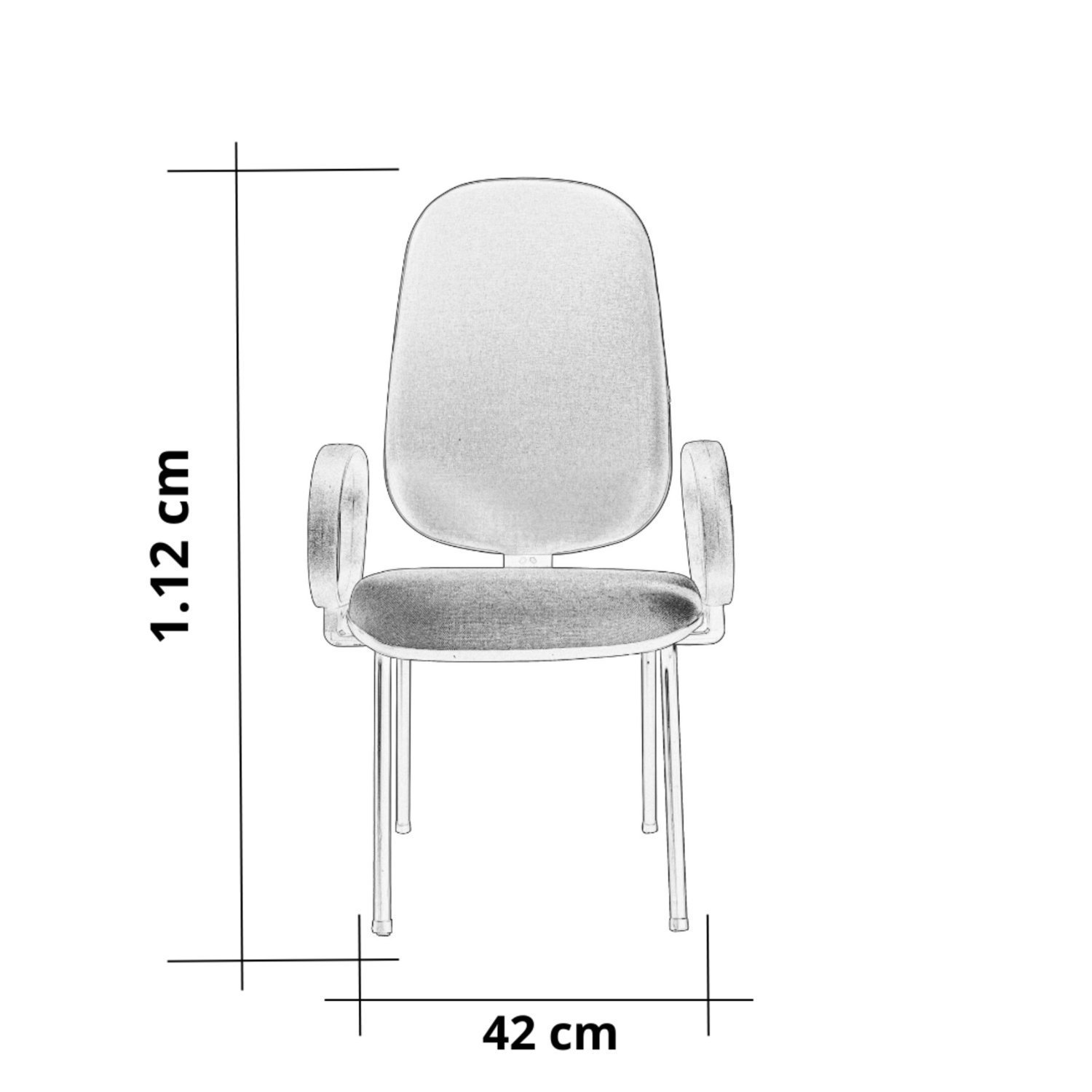 Cadeira Presidente Base Palito com Braço Corsa Metal  - 3