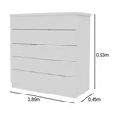 Ver imagem 1 de Cômoda Premium 5 Gavetas:neve