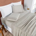 Ver imagem 2 de Jogo Cama Lençol Divino Lese Casal 4 Peças - Amendoa Casa Show Enxovais