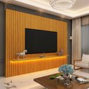 Ver imagem 2 de Painel Ripado para TV até 90 Polegadas 100% MDF com LED 228,8CMX217CM Nobre Marrom